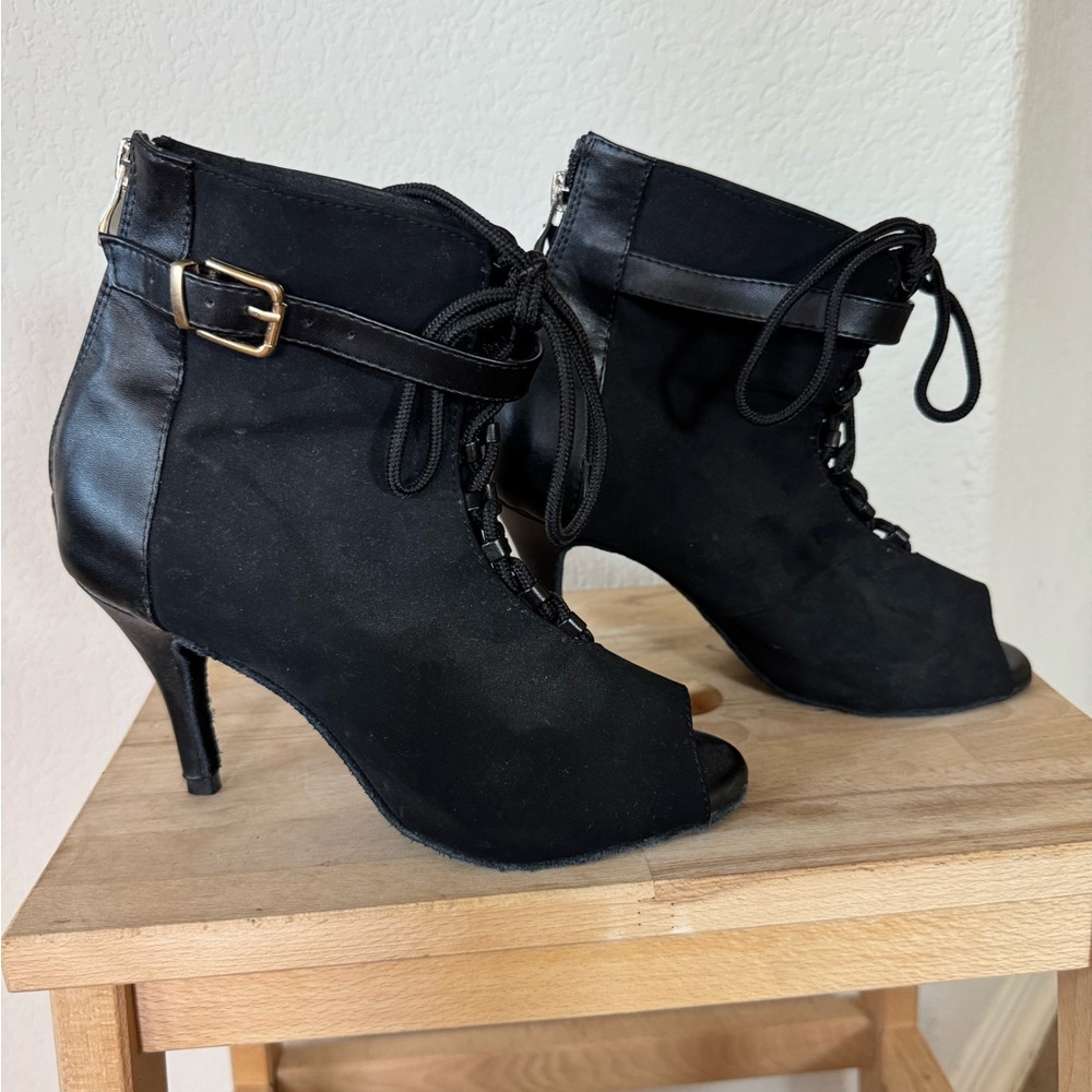 High Heel Peep Toe Booties - Heels Dance Class